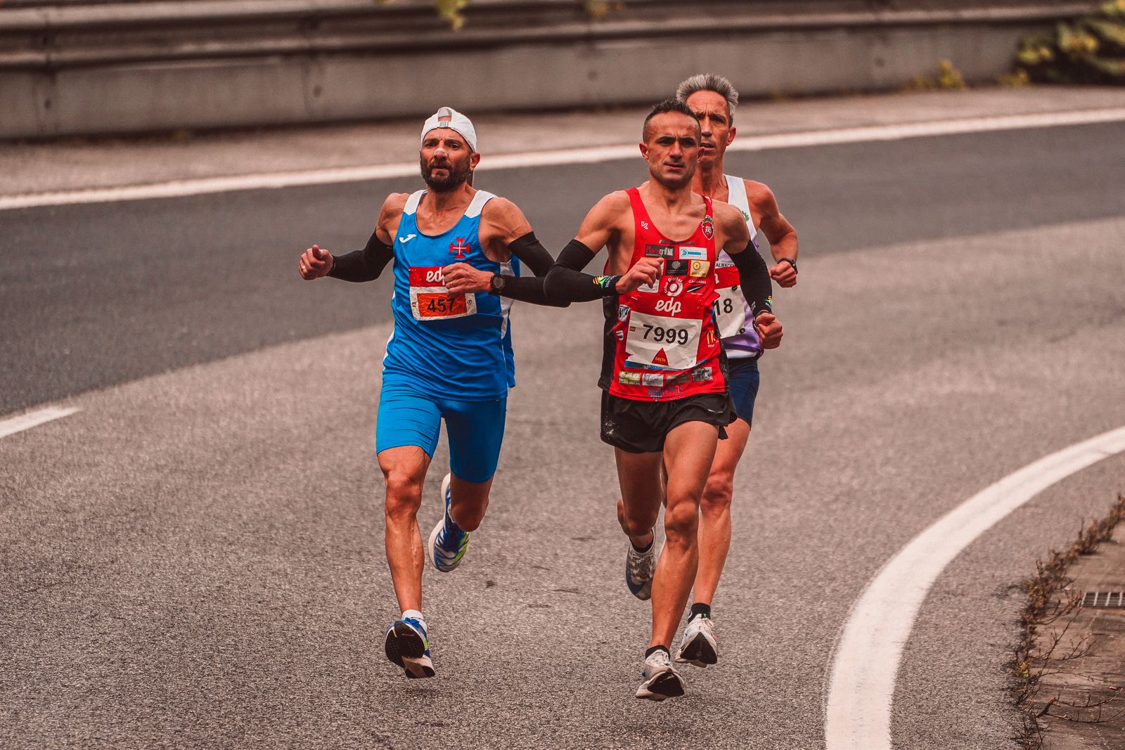 Runners on the road during a race